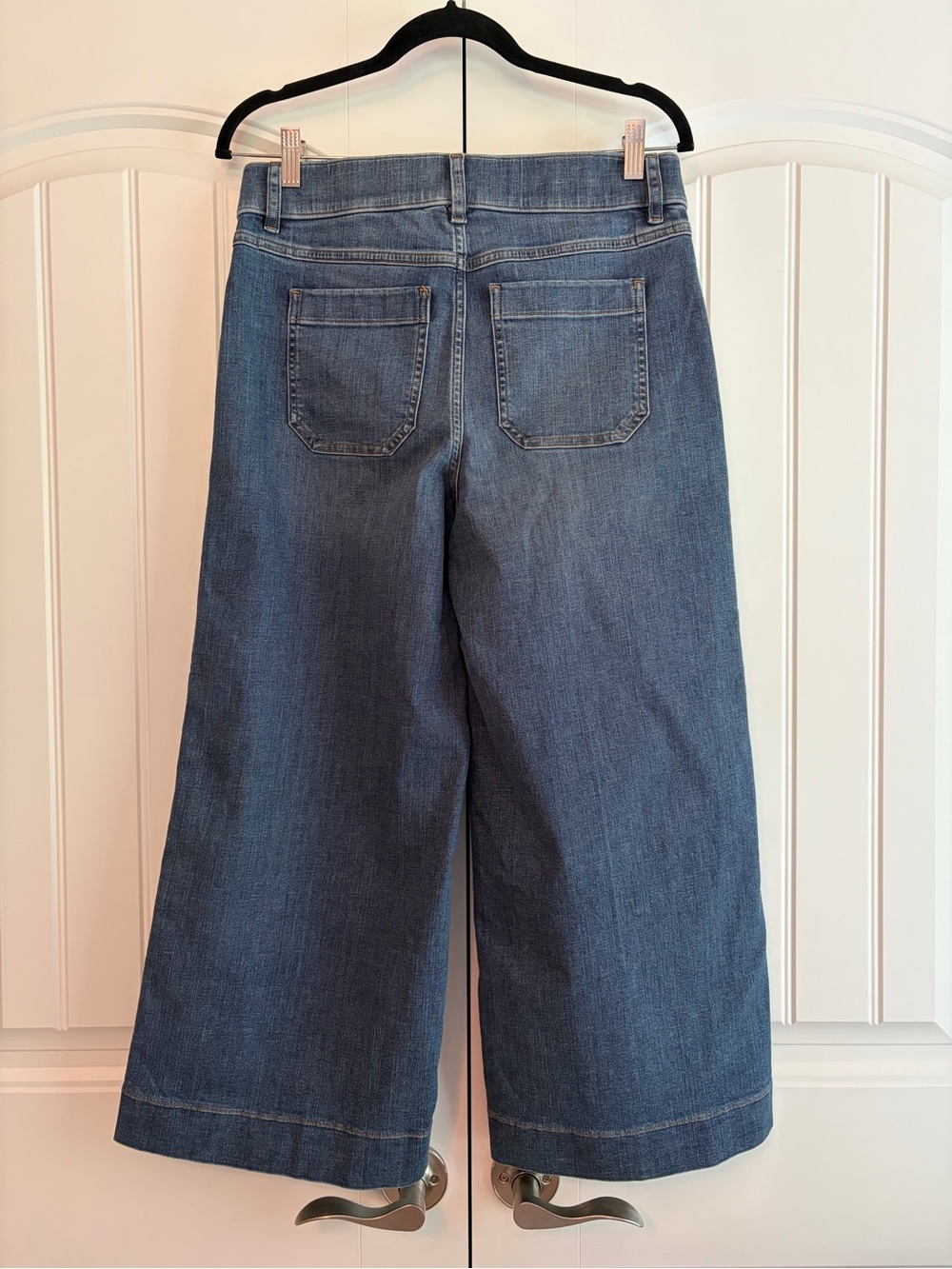SPANX SPANXshape™ EveryWear Cropped Wide Leg Jeans Women's Size M Blue Stretch - Picture 7 of 15